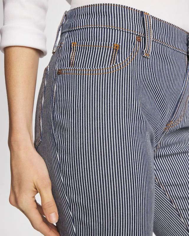 Pinnacle Stripe Girlfriend Ankle Jeans - image 4